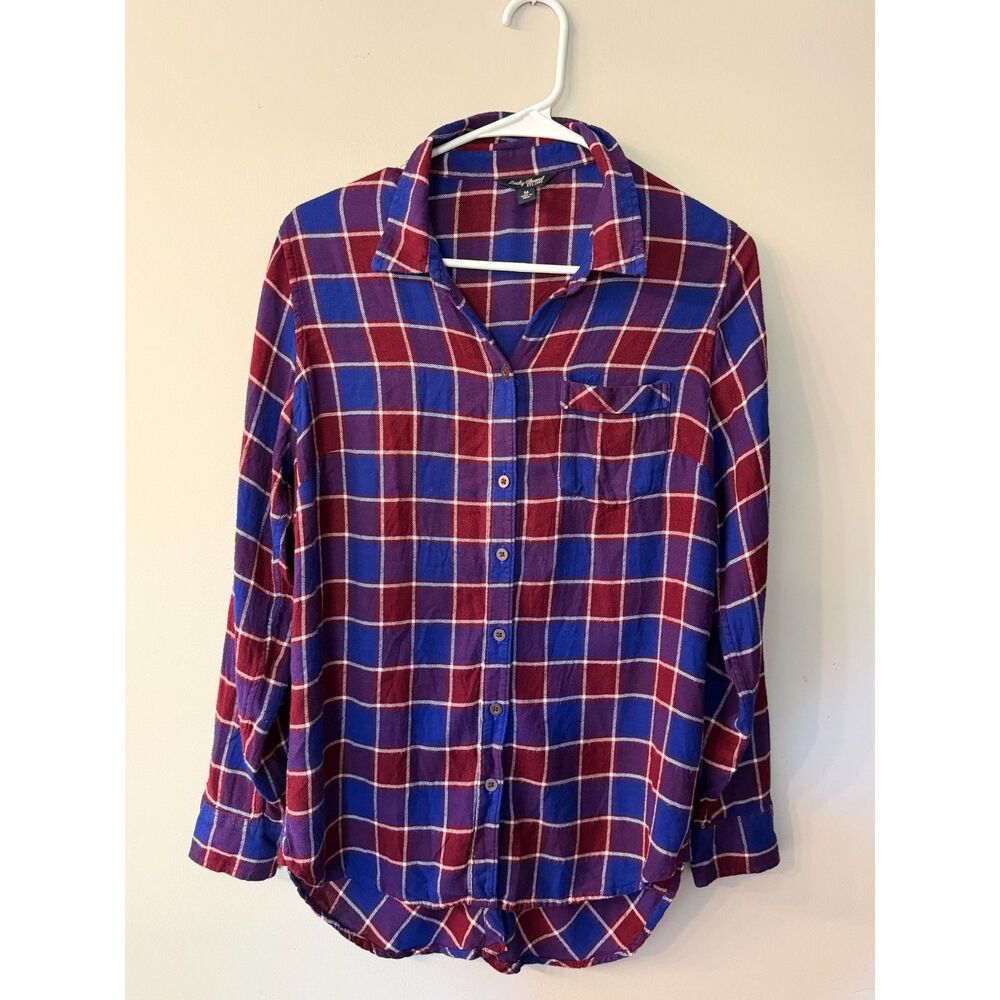 Women's Lucky Brand Button Up/Slit Back Flannel/Size M